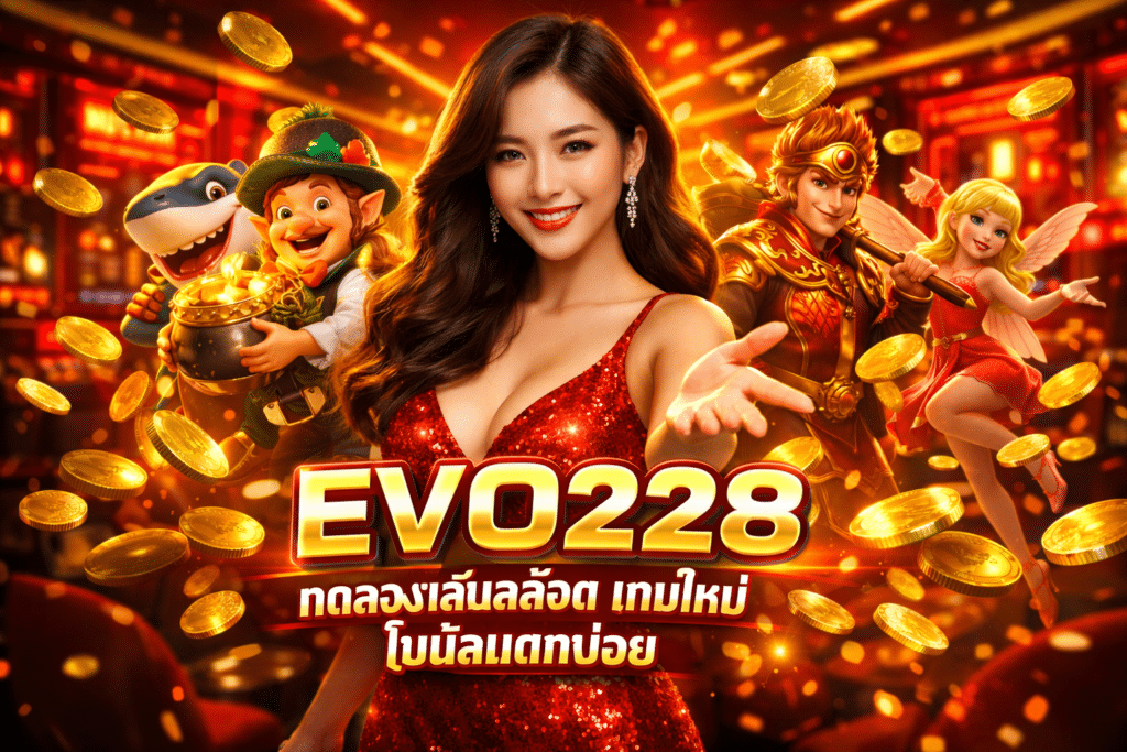 EVO228 ทดลองเล่นสล็อต เกมใหม่ โบนัสแตกบ่อย